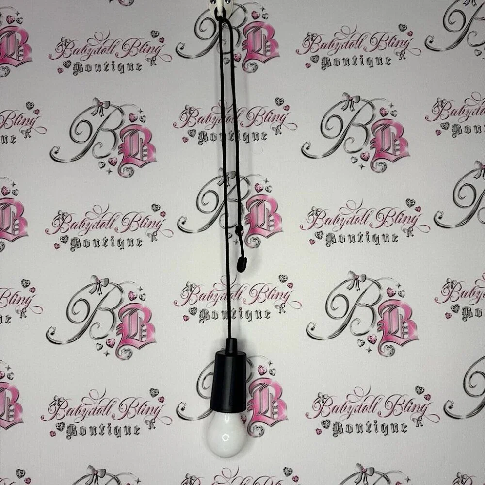 Black Hanging Light Bulb Pendant battery operated light 💡 rainbow